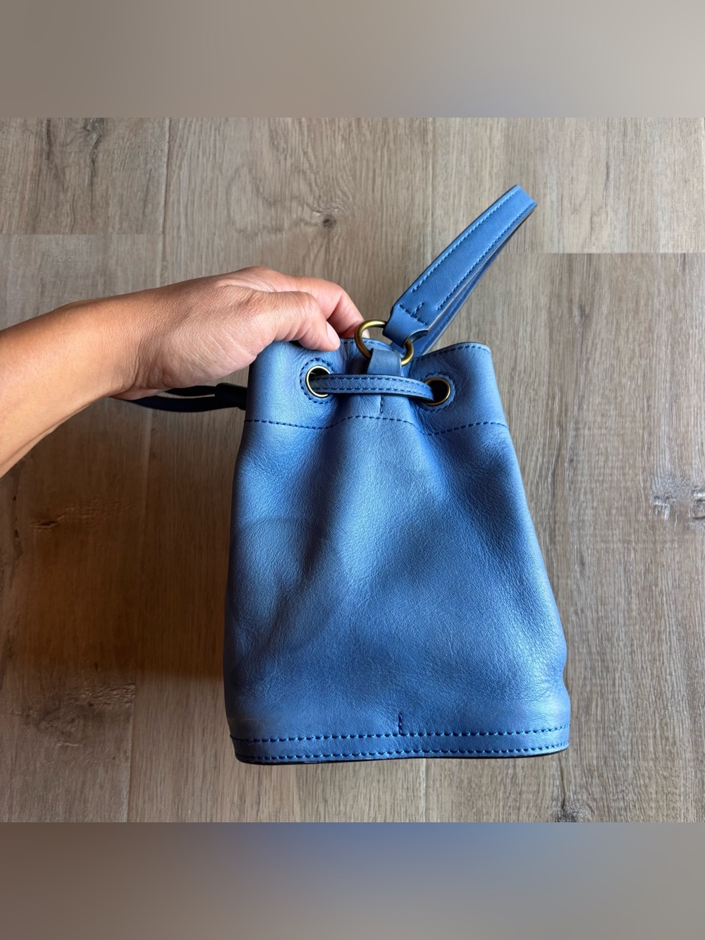 Tory Burch Leather Drawstring Bucket Bag - Picture 2 of 11